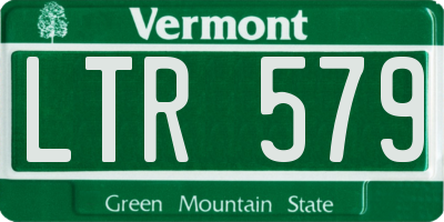 VT license plate LTR579