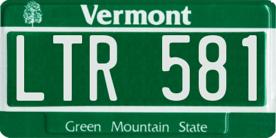 VT license plate LTR581