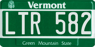 VT license plate LTR582