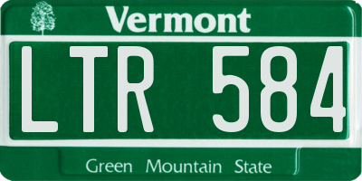 VT license plate LTR584
