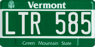 VT license plate LTR585