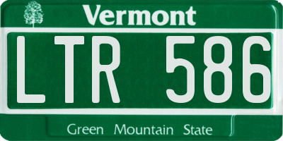 VT license plate LTR586