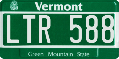 VT license plate LTR588
