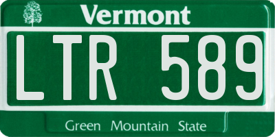 VT license plate LTR589