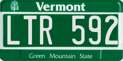 VT license plate LTR592
