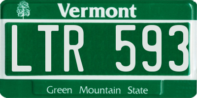 VT license plate LTR593