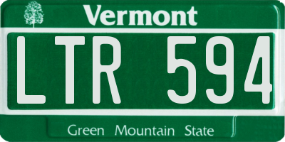VT license plate LTR594