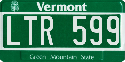 VT license plate LTR599