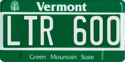 VT license plate LTR600