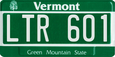 VT license plate LTR601
