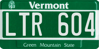 VT license plate LTR604