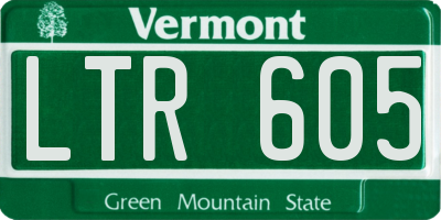 VT license plate LTR605
