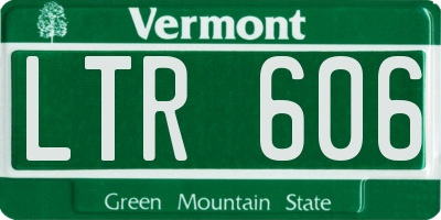 VT license plate LTR606