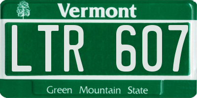 VT license plate LTR607