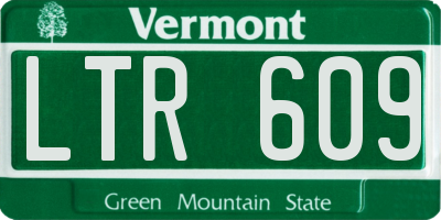 VT license plate LTR609