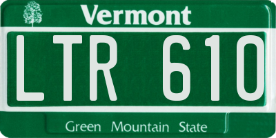 VT license plate LTR610