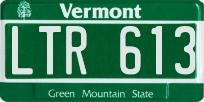VT license plate LTR613