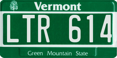 VT license plate LTR614