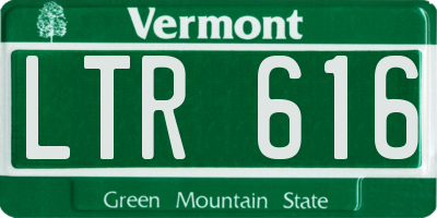 VT license plate LTR616