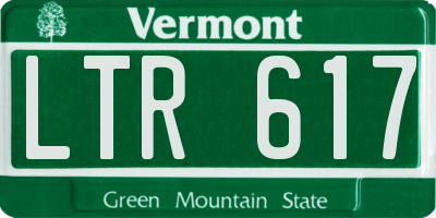 VT license plate LTR617