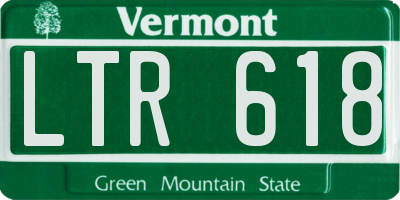 VT license plate LTR618