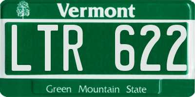 VT license plate LTR622