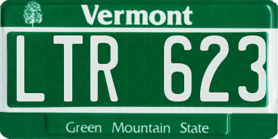VT license plate LTR623