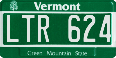 VT license plate LTR624