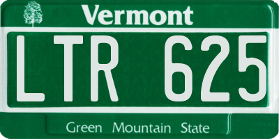 VT license plate LTR625