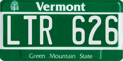 VT license plate LTR626