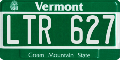 VT license plate LTR627