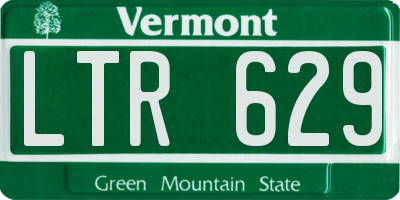 VT license plate LTR629