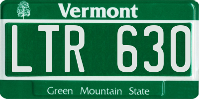 VT license plate LTR630
