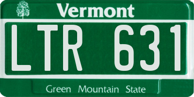 VT license plate LTR631