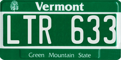 VT license plate LTR633