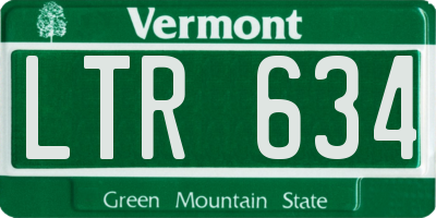 VT license plate LTR634
