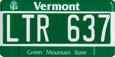 VT license plate LTR637