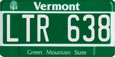 VT license plate LTR638