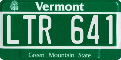 VT license plate LTR641