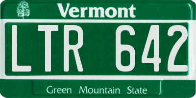 VT license plate LTR642