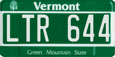 VT license plate LTR644