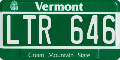 VT license plate LTR646