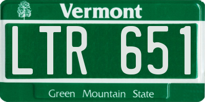 VT license plate LTR651