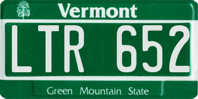 VT license plate LTR652