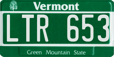 VT license plate LTR653