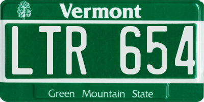 VT license plate LTR654