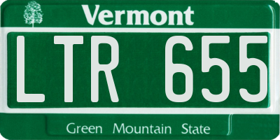 VT license plate LTR655