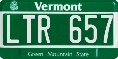 VT license plate LTR657