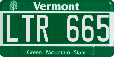 VT license plate LTR665