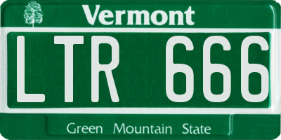 VT license plate LTR666